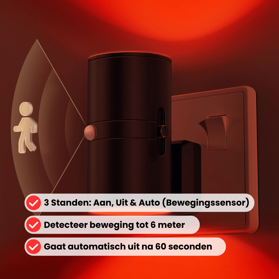 Roodlicht Sensorlamp Zwart
