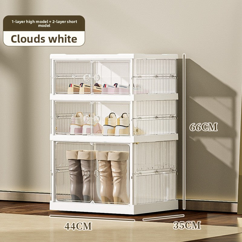 No installation required, foldable and retractable shoe box cabinet