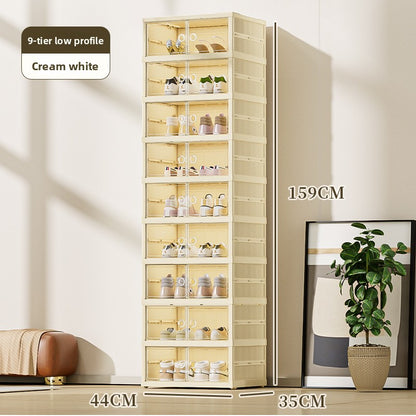 No installation required, foldable and retractable shoe box cabinet