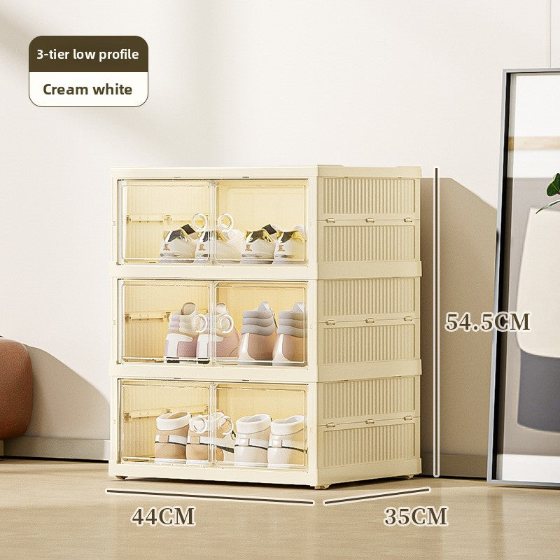 No installation required, foldable and retractable shoe box cabinet