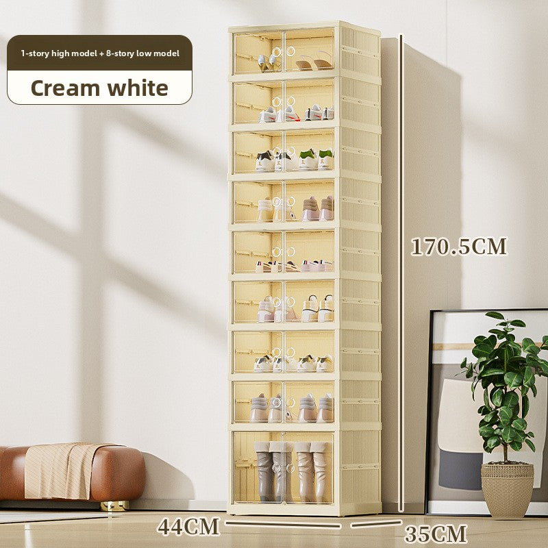 No installation required, foldable and retractable shoe box cabinet