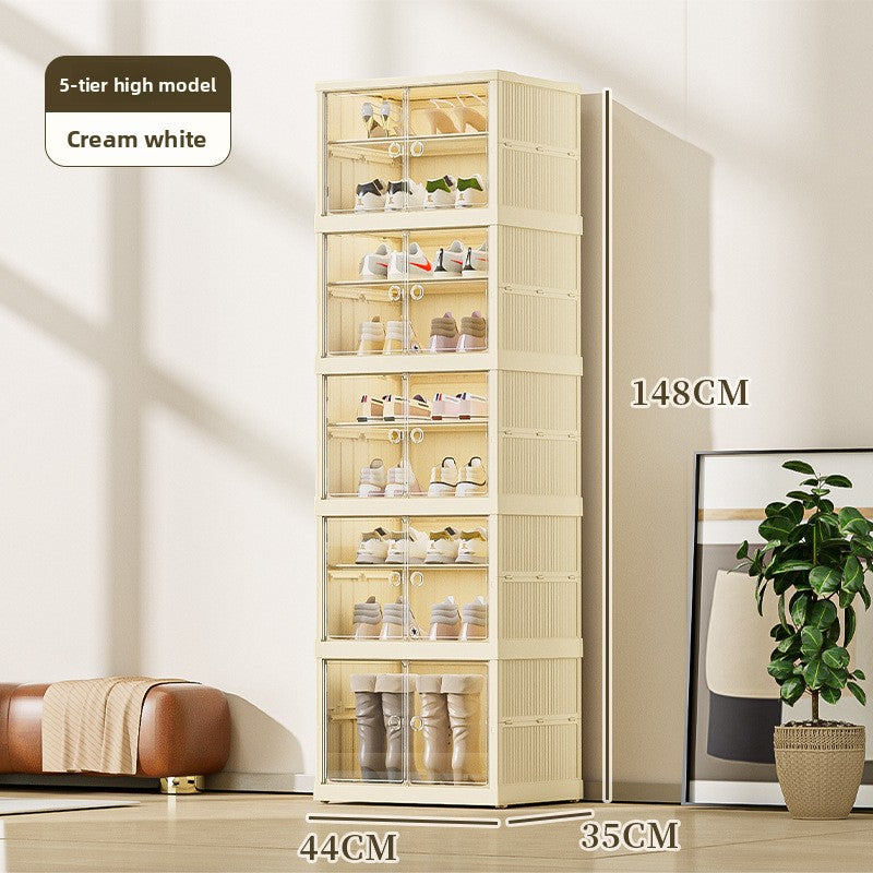 No installation required, foldable and retractable shoe box cabinet