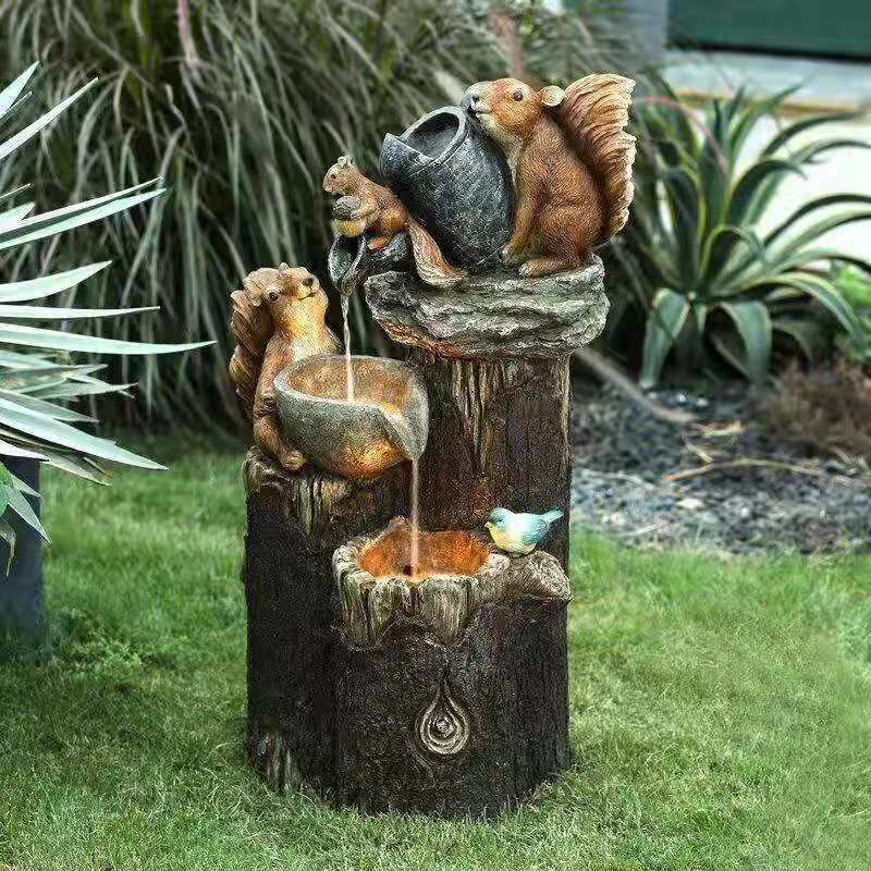 Squirrel Water Feature Garden Ornament