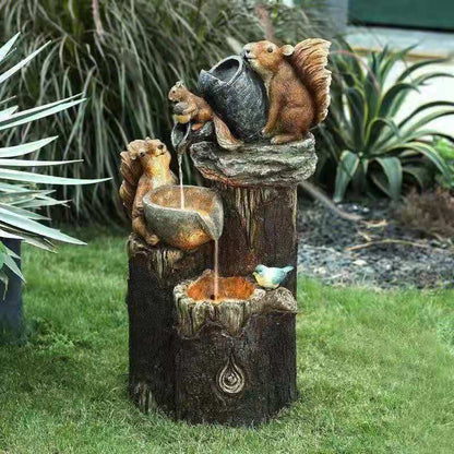 Squirrel Water Feature Garden Ornament