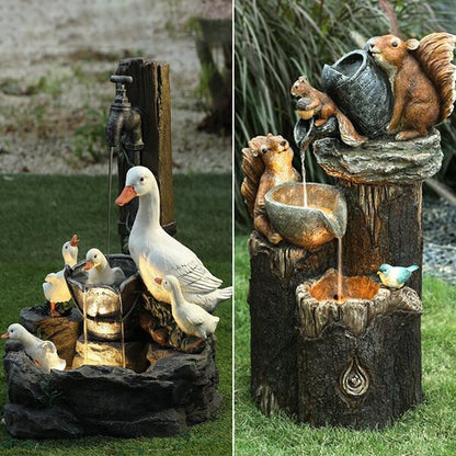 Squirrel Water Feature Garden Ornament