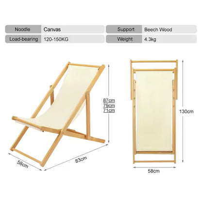 Folding Wooden Beach Chair