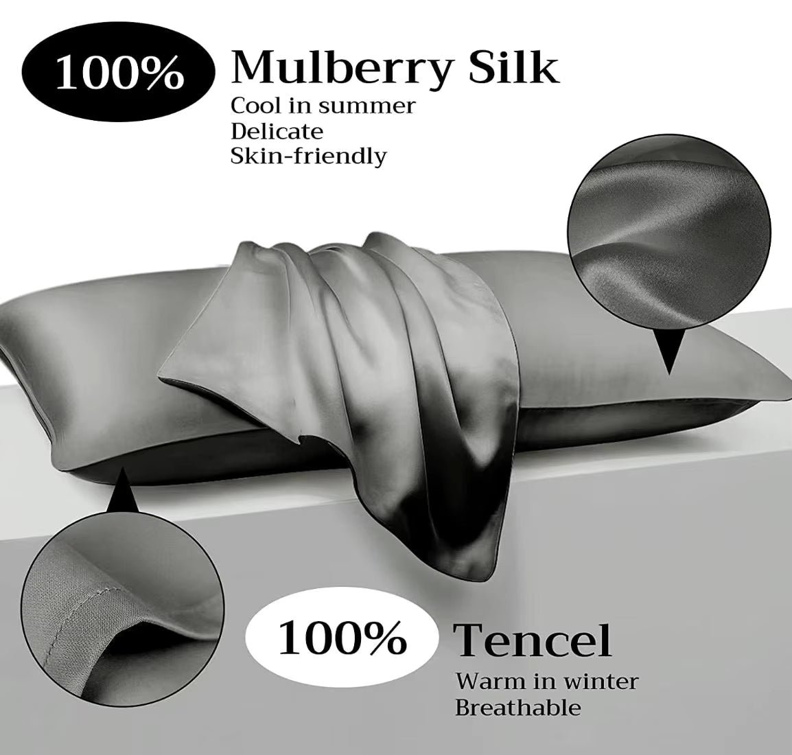 Silk pillow cover