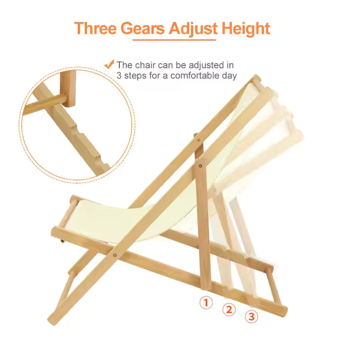Folding Wooden Beach Chair