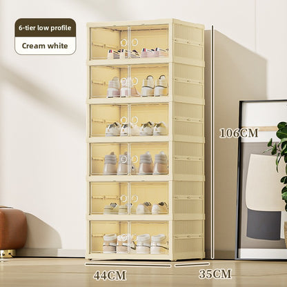 No installation required, foldable and retractable shoe box cabinet